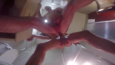 Ebony tranny fucks her black boyfriend in the shower