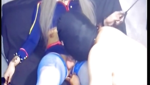 Sexy asian shemale in sexy cosplay and sexy lingerie