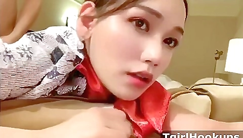 Korean stepson fucks his nice asian stepdaughter in bed