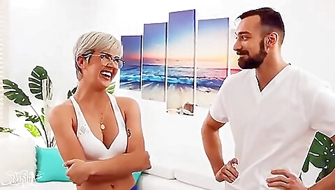 Big tittied blonde gets fucked by a dick in the black dildo