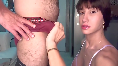 Slutty amateur tranny gets screwed in her ass by her friend