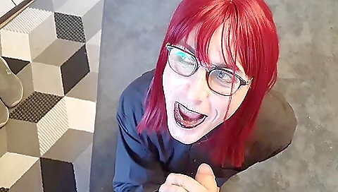 Hot brunette maid in stockings gets fucked by a huge dick