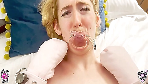 Busty blonde plays with her husband's cock and sucks it