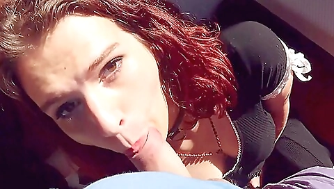 Red-haired trans wife gets on top of her husband's cock