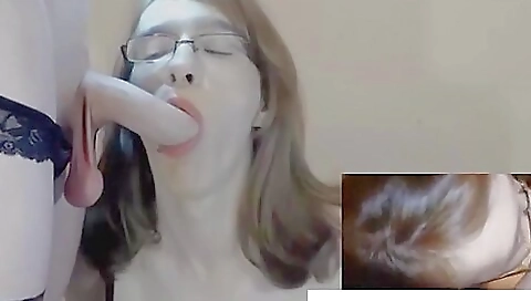 Amateur brunette with a long thick cock fucks in mouth