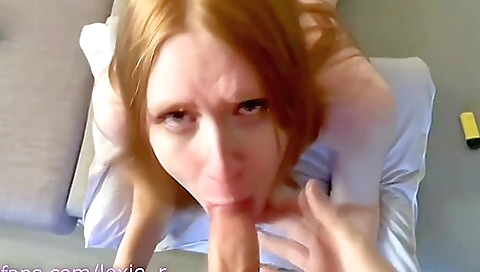Amateur redhead shemale giving anal blowjob and scream